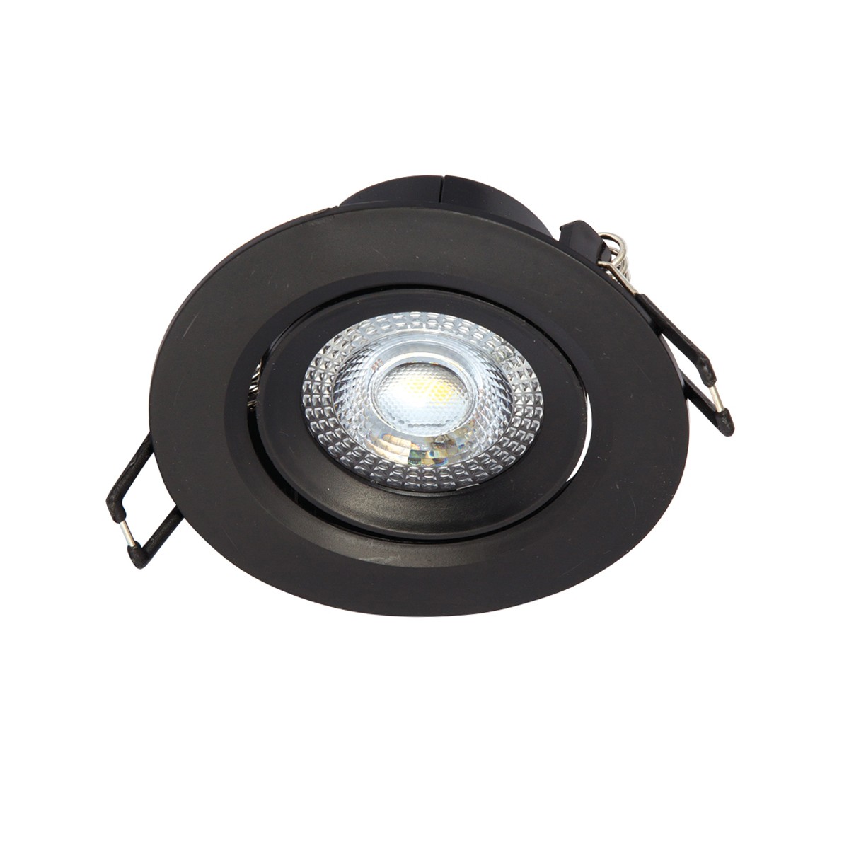 VK Lighting VK/04108/B/C Στρογγυλό Πλαστικό Χωνευτό Σποτ με Ενσωματωμένο LED και Φυσικό Λευκό Φως 5W Κινούμενο σε Μαύρο χρώμα 9x9cm